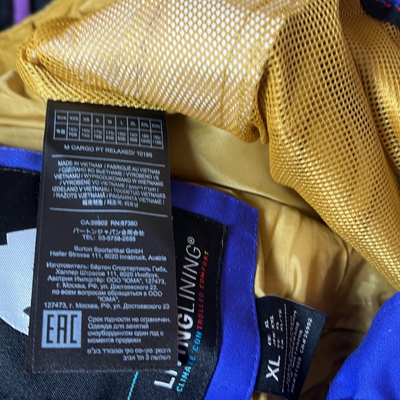 Burton Cargo Shell snowboarding pants men’s XL looser fit • royal blue (purple) - Picture 8 of 16